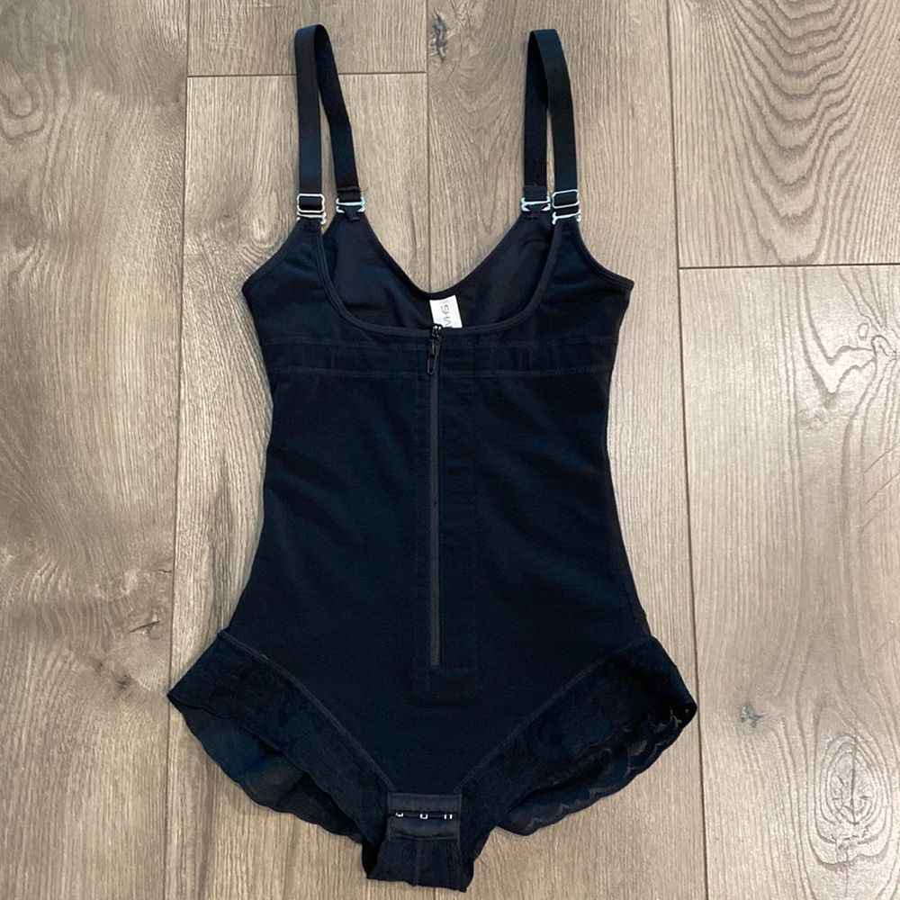 SHAPERX black tummy control bodysuit waist cincher shape-wear size extra small
